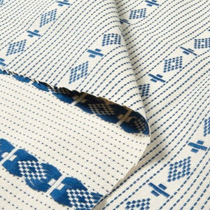 Laura & Kiran Outwest Stripes Hopi Stripe Woven Blue on White | Medium/Heavyweight Woven, Jacquard Fabric | Home Decor Fabric | 54" Wide