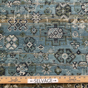 Artistry Tribal Southwest Manny Chenille Azure | Very Heavyweight Chenille Fabric | Home Decor Fabric | 56" Wide