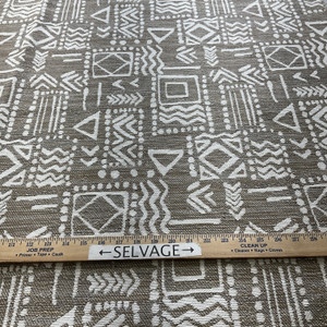 Sustain Performance Mei Mudcloth Jacquard Cork | Very Heavyweight Jacquard Fabric | Home Decor Fabric | 56" Wide