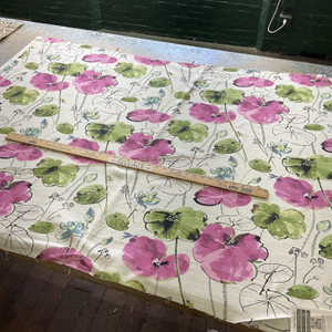 Swavelle Sandringham Barkcloth Wildflower | Medium Weight Barkcloth Fabric | Home Decor Fabric | 54" Wide