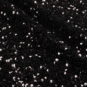 Selectra Plus Sequins Black | Medium Weight Knit, Velvet Fabric | Home Decor Fabric | 44" Wide