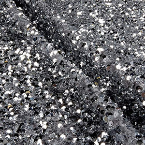 Selectra Plus Sequins Grey | Medium Weight Knit, Velvet Fabric | Home Decor Fabric | 44" Wide