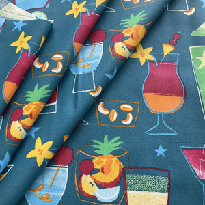 Blue BLEU 001 | Medium/Heavyweight Laminate, Broadcloth Fabric | Home Decor Fabric | 61" Wide