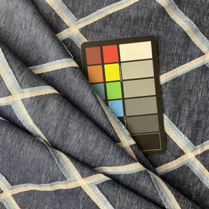 Covington Markham Embroidered Denim | Heavyweight Woven Fabric | Home Decor Fabric | 54" Wide