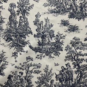 EXCLUSIVE Premier Prints Colonial Toile Cotton Duck Blue | Medium Weight Duck Fabric | Home Decor Fabric | 54" Wide