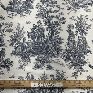EXCLUSIVE Premier Prints Colonial Toile Cotton Duck Blue | Medium Weight Duck Fabric | Home Decor Fabric | 54" Wide