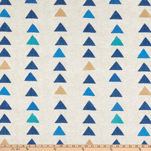 Nomadic Triangle Horizon | Outdoor Upholstery Fabric | Blue / Green / Beige | Waterproof | PKL Studio | 54" Wide | By the Yard