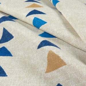 Nomadic Triangle Horizon | Outdoor Upholstery Fabric | Blue / Green / Beige | Waterproof | PKL Studio | 54" Wide | By the Yard