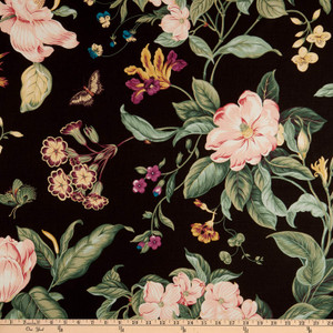 Williamsburg Garden Images Noir | Lightweight Duck Fabric | Home Decor Fabric | 54" Wide