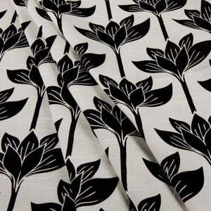 Novogratz Long Stem Lotus Slub Duck Tuxedo | Medium Weight Duck Fabric | Home Decor Fabric | 54" Wide