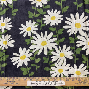 Novogratz Endless Daisies Midsummer Night | Medium Weight Duck Fabric | Home Decor Fabric | 54" Wide