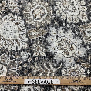 PKL Studio Heriz Medallions Woven Midnight | Very Heavyweight Woven Fabric | Home Decor Fabric | 54" Wide