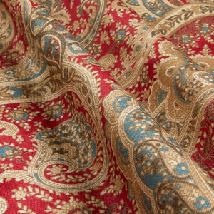 PKL Studio Sultan's Paisley Twill Cerise | Lightweight Twill Fabric | Home Decor Fabric | 54" Wide