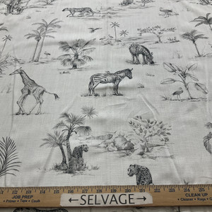 Covington Jumanji Duck Ivory/Ebony | Medium Weight Duck Fabric | Home Decor Fabric | 54" Wide