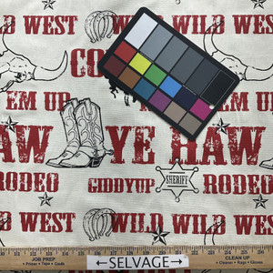 Premier Prints Cowboy Cotton Duck Red Black | Medium Weight Duck Fabric | Home Decor Fabric | 54" Wide
