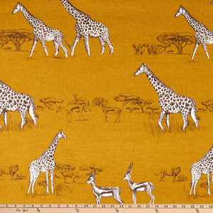 STOF France Gazelle Duck Curry | Medium Weight Duck Fabric | Home Decor Fabric | 55" Wide