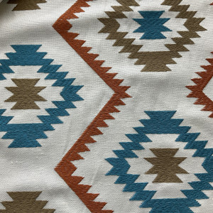 Truro Stripe Diamond Embroidered Adobe | Medium Weight Woven Fabric | Home Decor Fabric | 53" Wide