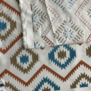 Truro Stripe Diamond Embroidered Adobe | Medium Weight Woven Fabric | Home Decor Fabric | 53" Wide