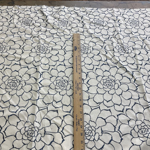 Calista Succulent Embroidered Woven River | Medium Weight Woven Fabric | Home Decor Fabric | 53" Wide