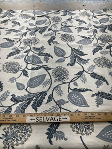 Laura & Kiran Palampore Print Duck Indigo | Medium Weight Duck Fabric | Home Decor Fabric | 56" Wide