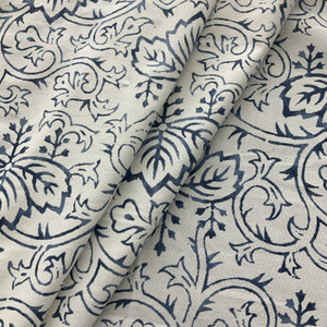 Laura & Kiran Wisteria Print Duck Peking Blue | Medium Weight Duck Fabric | Home Decor Fabric | 56" Wide