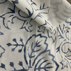 Laura & Kiran Wisteria Print Duck Peking Blue | Medium Weight Duck Fabric | Home Decor Fabric | 56" Wide