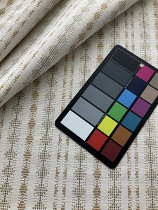 Laura & Kiran Danish Stripe Woven Jacquard Stone | Medium Weight Jacquard Fabric | Home Decor Fabric | 54" Wide