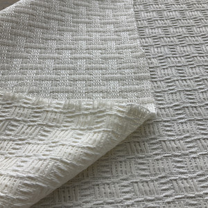Artistry Performance Linen Beveren Jacquard Natural | Medium/Heavyweight Jacquard Fabric | Home Decor Fabric | 55" Wide