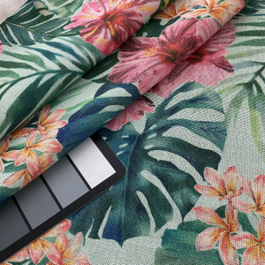 Claridge Home Hibiscus Linen Spa | Medium Weight Basketweave Fabric | Home Decor Fabric | 54" Wide