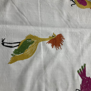 tfa Birds Of A Feather Embroidered Carnival | Medium/Heavyweight Duck Fabric | Home Decor Fabric | 54.5" Wide