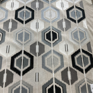 tfa Party Favors Embroidered Graphite | Medium/Heavyweight Duck Fabric | Home Decor Fabric | 54.5" Wide