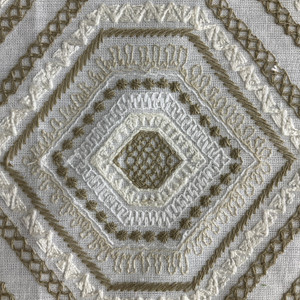 Swavelle Deep Thinker Embroidered Duck Pebble | Medium Weight Duck Fabric | Home Decor Fabric | 53.5" Wide