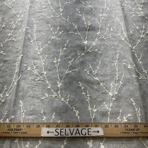 Swavelle High Flyer Embroidered Duck Chrome | Medium Weight Duck Fabric | Home Decor Fabric | 54" Wide