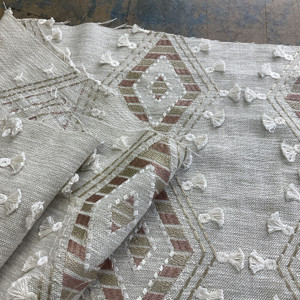 Swavelle Ground Breaker Embroidered Duck Cameo | Medium Weight Duck Fabric | Home Decor Fabric | 54" Wide