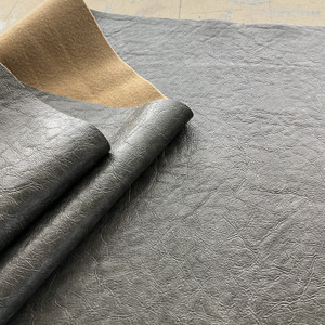 Quarter Breathable Bonded Leather Coal | Heavyweight Faux Leather, Leather Fabric | Home Decor Fabric | 54" Wide