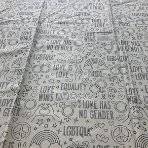 EXCLUSIVE Mister Domestic Love is Love Canvas Love Wins Black/White | Medium Weight Canvas Fabric | Home Decor Fabric | 60" Wide| Pride | LGBTQ+