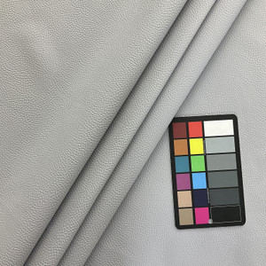 Eroica Bronco Faux Leather Silver | Very Heavyweight Faux Leather Fabric | Home Decor Fabric | 55" Wide