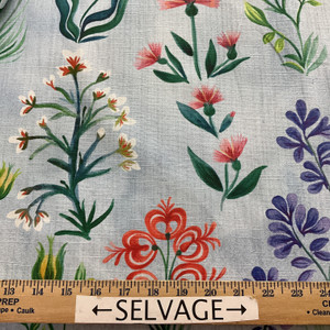 Lacefield Designs Botanica Sateen Slub Duck Sky | Medium Weight Sateen, Duck Fabric | Home Decor Fabric | 54" Wide