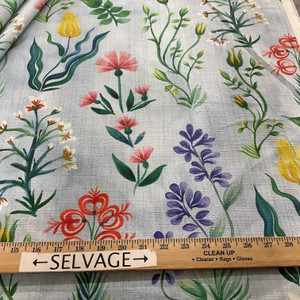 Lacefield Designs Botanica Sateen Slub Duck Sky | Medium Weight Sateen, Duck Fabric | Home Decor Fabric | 54" Wide