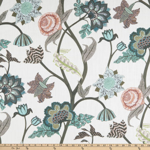 Lacefield Designs Palampore Linen Viridian | Medium Weight Linen Fabric | Home Decor Fabric | 54" Wide