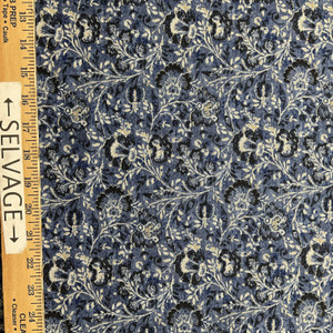 PKL Studio Filigree Duck Indigo | Medium Weight Duck Fabric | Home Decor Fabric | 54" Wide