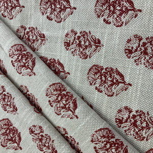 PKL Studio Posy Linen Basketweave Poppy | Medium Weight Basketweave Fabric | Home Decor Fabric | 54" Wide