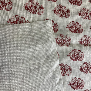 PKL Studio Posy Linen Basketweave Poppy | Medium Weight Basketweave Fabric | Home Decor Fabric | 54" Wide
