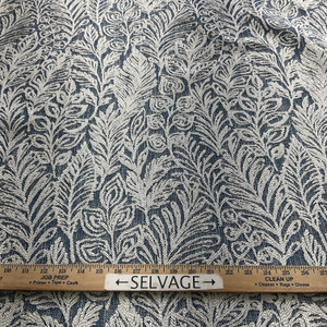 PKL Studio Climbing Leaves Woven Jacquard Indigo | Very Heavyweight Woven, Jacquard Fabric | Home Decor Fabric | 55" Wide