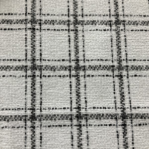 PKL Studio Glendale Plaid Chenille Domino | Medium/Heavyweight Basketweave, Chenille Fabric | Home Decor Fabric | 54" Wide
