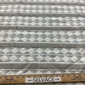 PKL Studio Stitched Path Embroidered Woven Cloud | Medium Weight Duck Fabric | Home Decor Fabric | 54" Wide