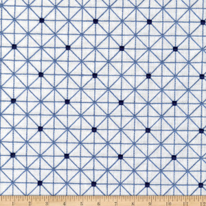 PKL Studio Sierra Embroidery Woven Porcelain | Heavyweight Duck Fabric | Home Decor Fabric | 54" Wide