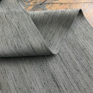 Isla Raw Slub Faux Silk Blue Steel | Lightweight Dupioni Fabric | Home Decor Fabric | 54" Wide