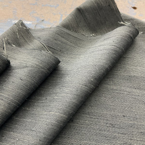 Isla Raw Slub Faux Silk Coal | Lightweight Dupioni Fabric | Home Decor Fabric | 54" Wide