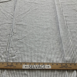 Victoria Narrow Stripe Linen Smoke Grey | Lightweight Linen Fabric | Home Decor Fabric | 55" Wide